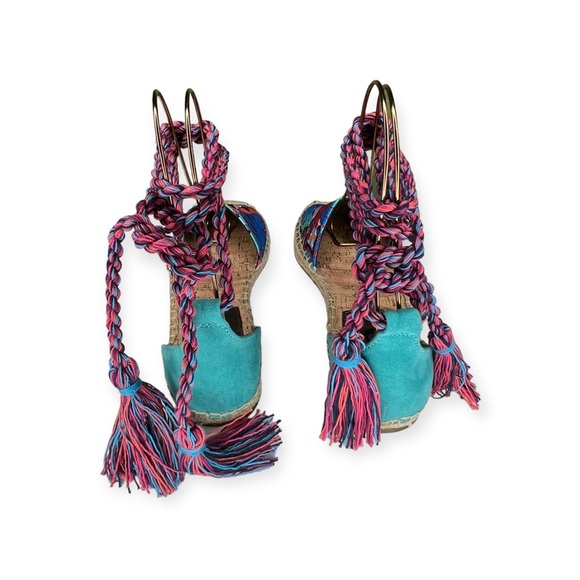 Circus by Sam Edelman Lenora Ankle Wrap Espadrille Sandals Colorful Palm 8.5 - Picture 6 of 10